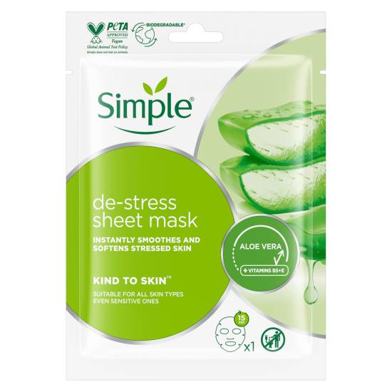 Simple Kind To Skin Sheet Mask De-Stress 1 Pc