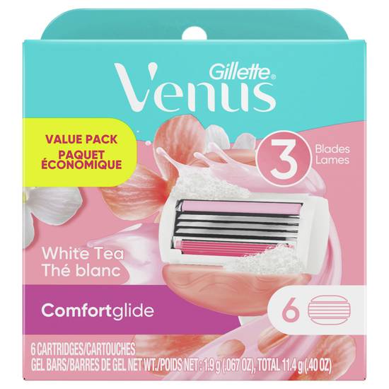 Gillette Venus Comfortglide White Tea 3-blade Cartridges (6 ct)