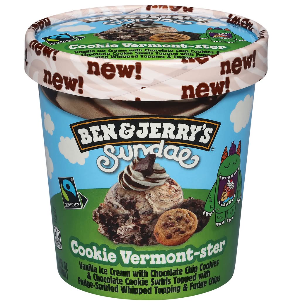 Ben & Jerry's Flavored Sundae Ice Cream, Cookie Vermont-Ster (14.4 fl oz)