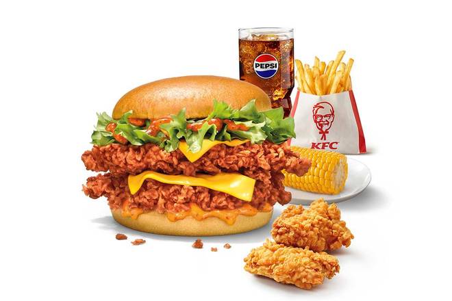 Fire Zinger Stacker Mega meal