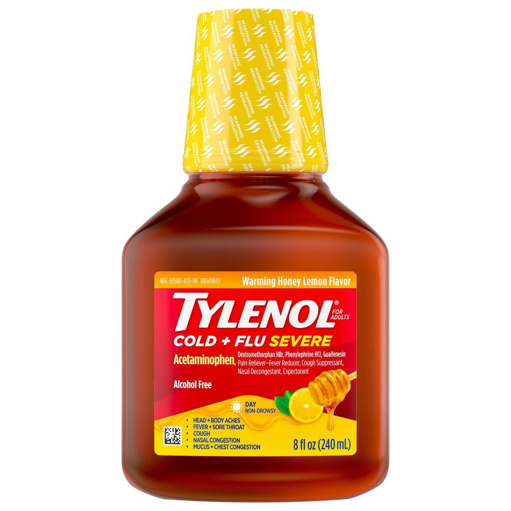 Tylenol Honey Lemon Cold + Flu Severe (8 fl oz)