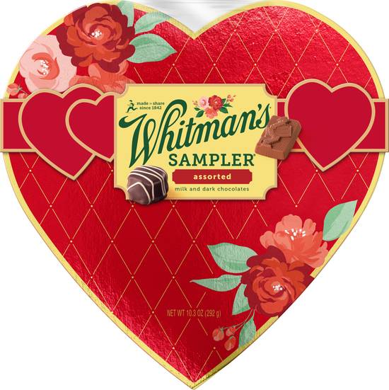 Order Whitman's Valentine's Day Red Foil Heart Milk Chocolate & Dark Chocolate Gift Box, 10.3 oz. (22 pieces) food online from CVS store, OCEAN SPRINGS on bringmethat.com