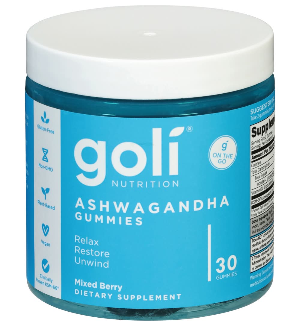 Goli Nutrition Ashwagandha Gummies, Mixed Berry (30 ct)