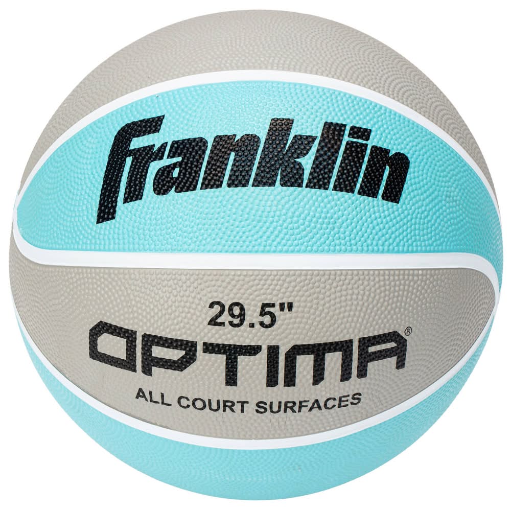 Franklin Sports Official Optima Rubber Basketball, 29.5 in, Light Blue-Gray