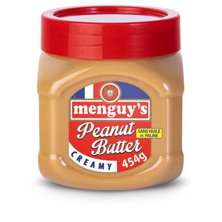 Beurre de cacahuètes creamy sans huile de palme MENGUY'S - le bocal de 454g