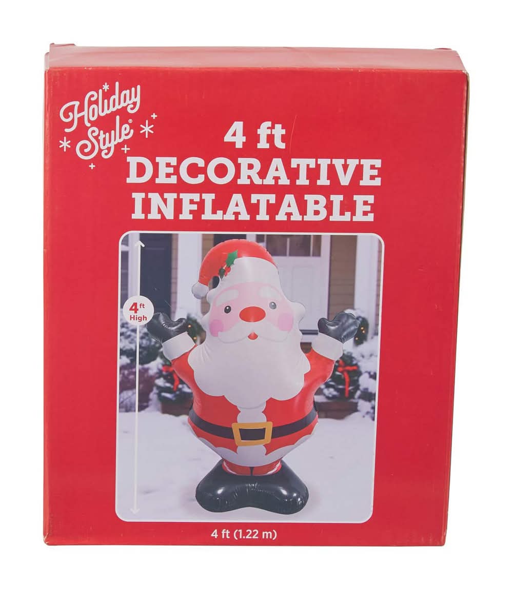 Holiday Style Decorative Inflatable Santa Claus, 4 ft, Assorted