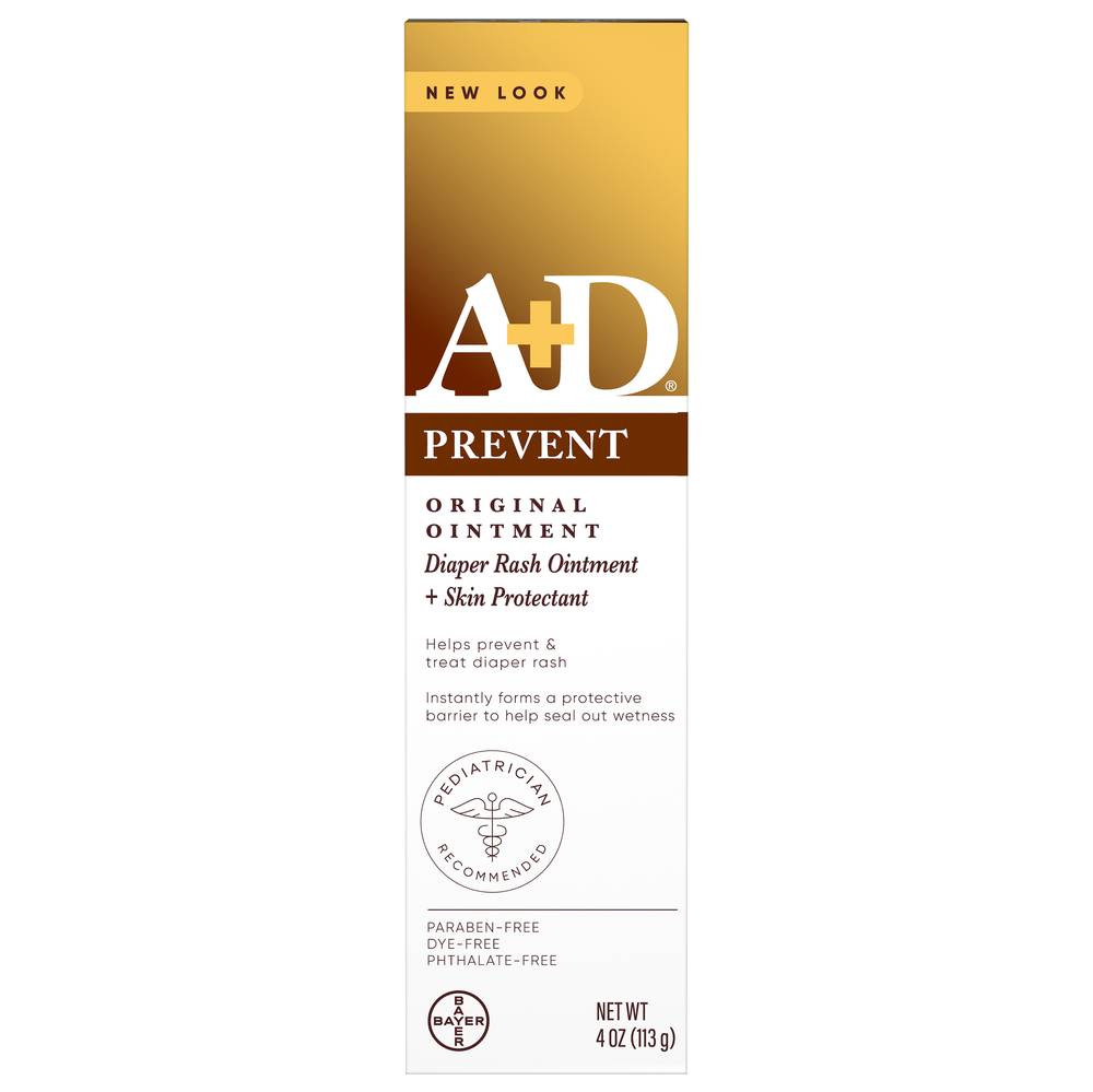 A+D Prevent Original Diaper Rash Ointment & Skin Protectant