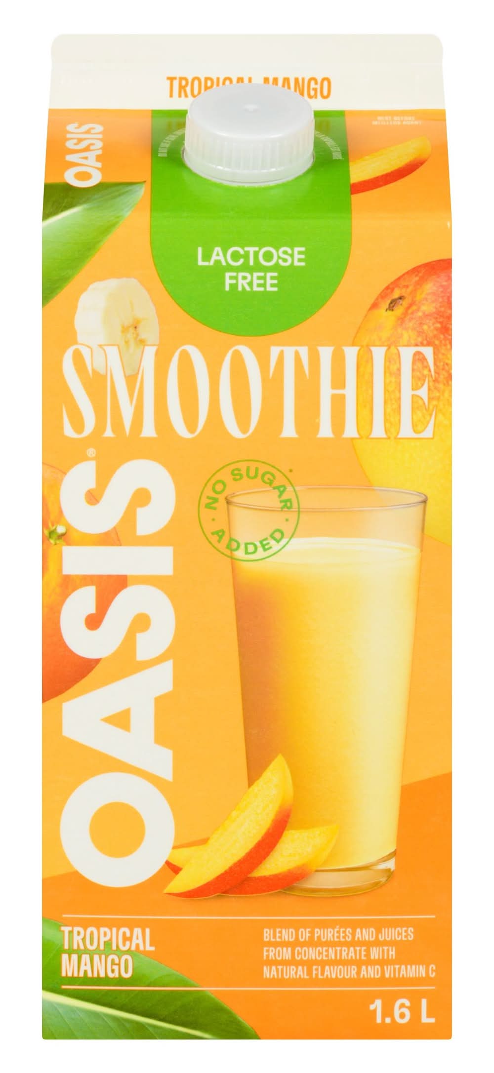 Oasis smoothie aux fruits sans lactose - lactose free fruit smoothie (1.6 l) (mangue tropicale)