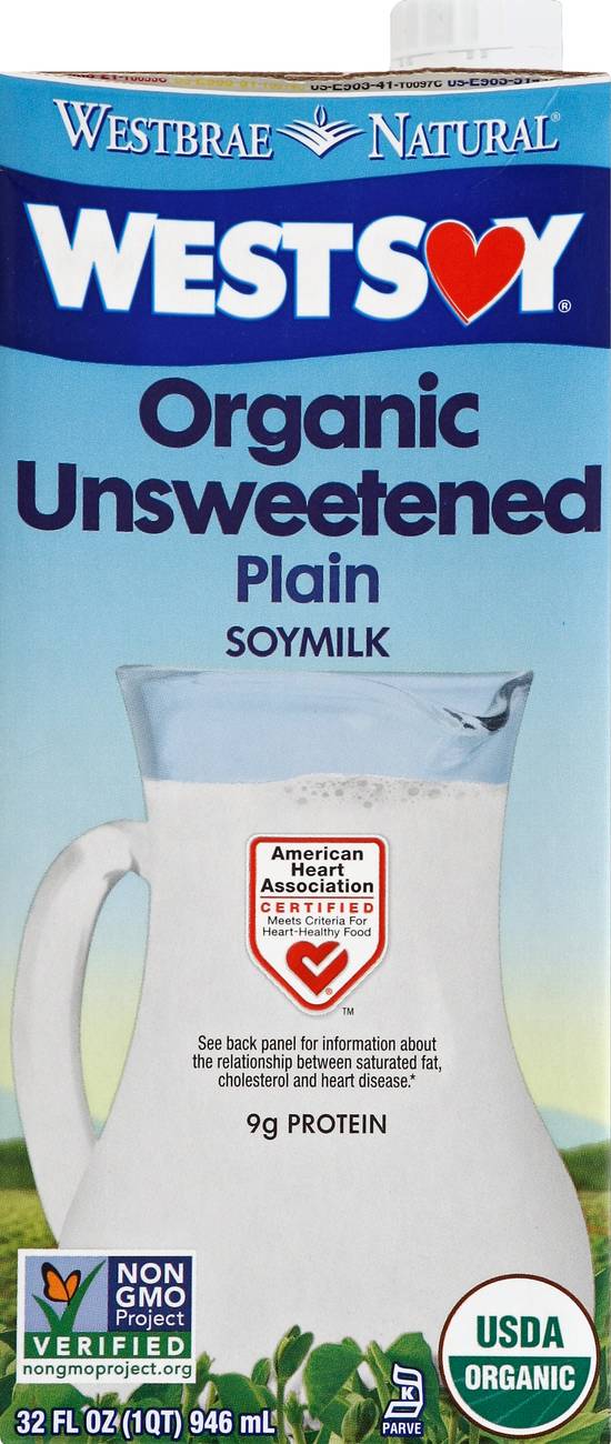 West Soy Organic Kosher Unsweetened Plain Soymilk (32 fl oz)