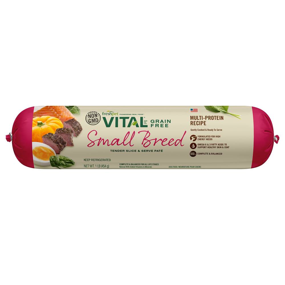 Freshpet Vital Grain Free Small Breed All Life Stage Dog Food, Multi-Protein Receipe (1 lbs)