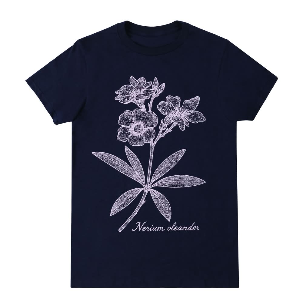 Nerium Oleander Graphic Tee Medium Navy