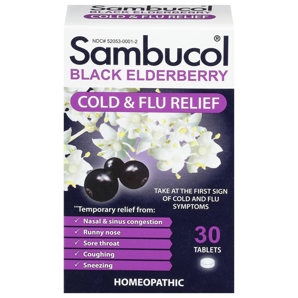 Sambucol Cold & Flu Relief Tablets, Black Elderberry (0.6 oz, 30 ct)