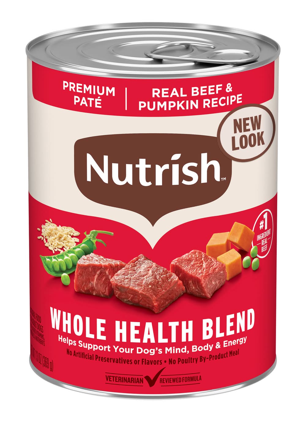 Rachael Ray Premium Pate Nutrish Wet Dog Food, Real Beef-Pumpkin, Adult (13 oz)