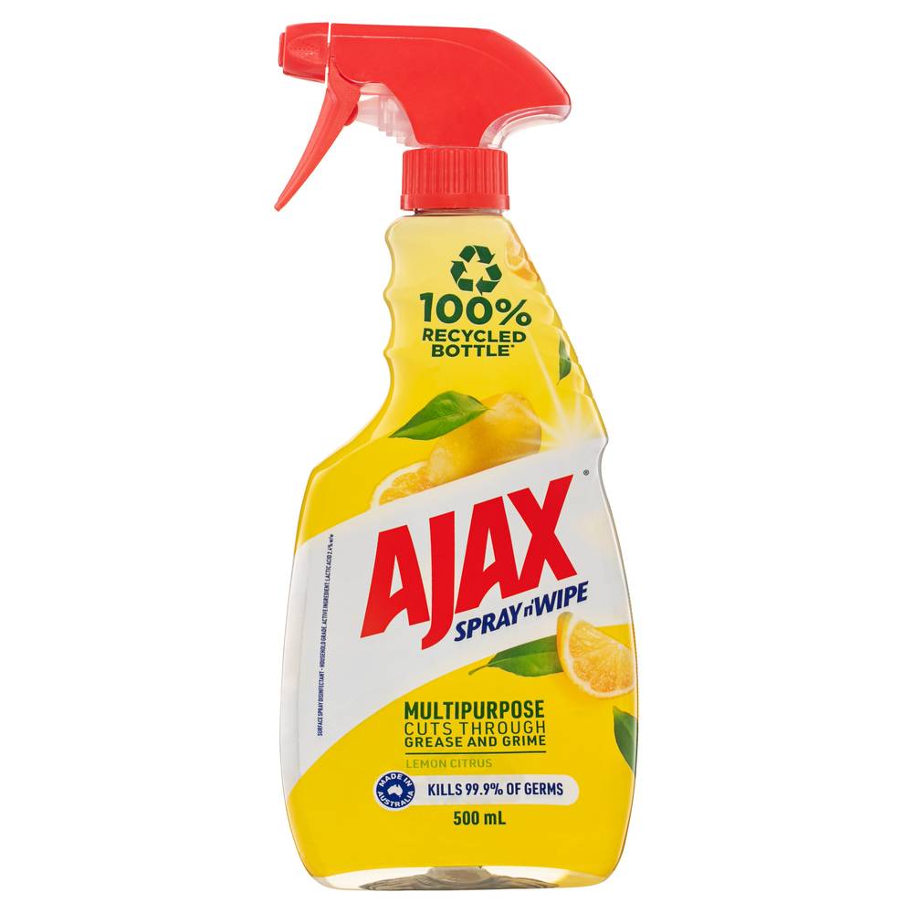 Ajax Spray N' Wipe Multi Purpose Cleaner Trigger, Lemon Citrus (500mL)