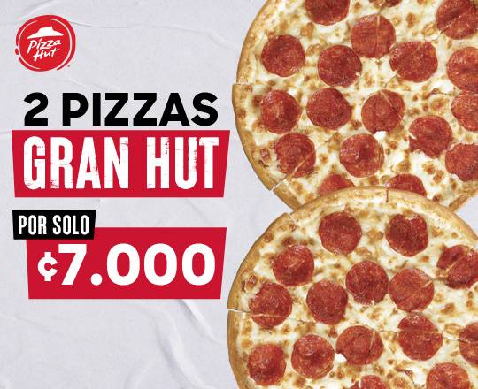 2 Gran Hut Pizza por ₡7000