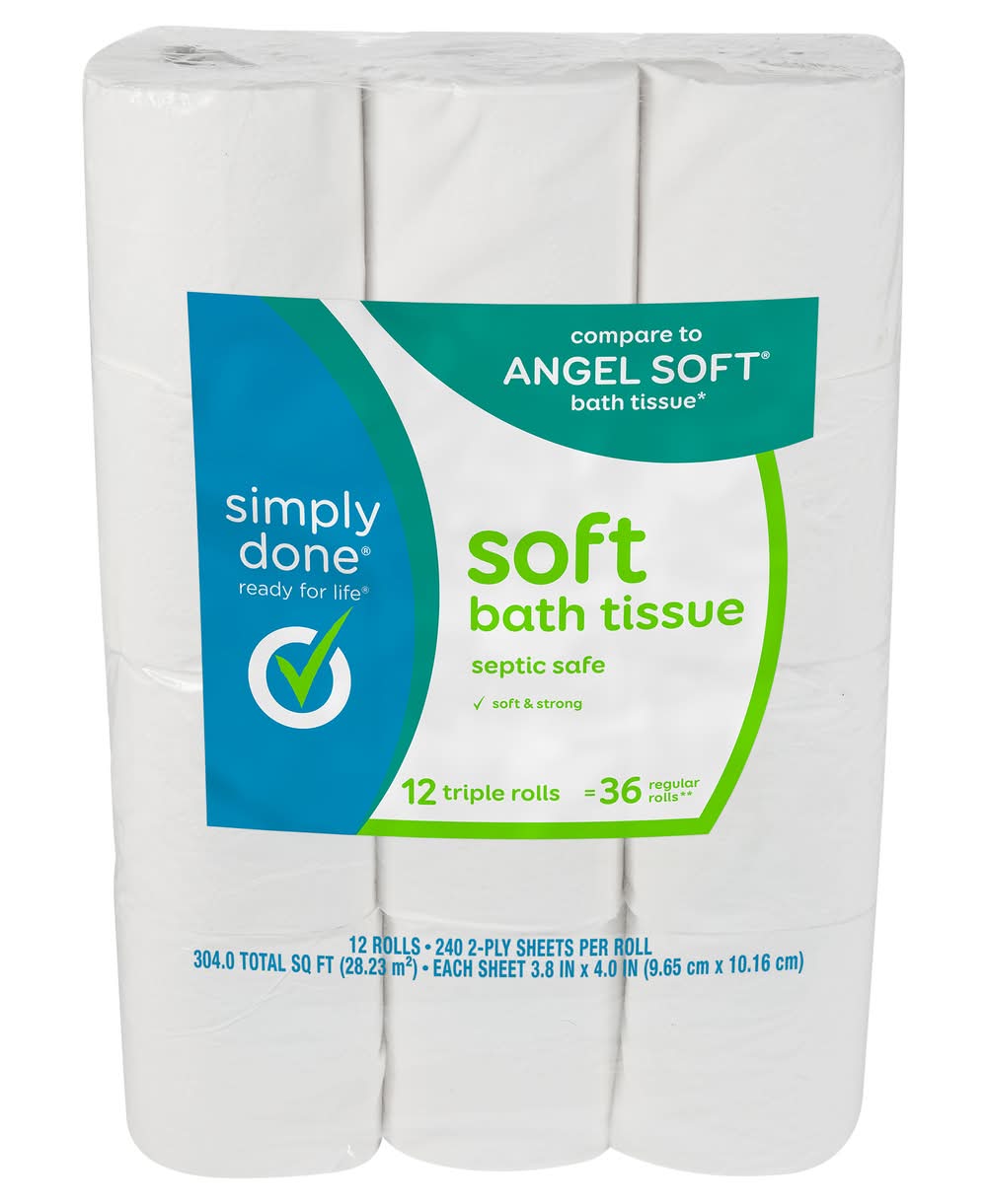 Simply Done Bath Tissue Rolls, 3.8 In x 4.0 In (12 ct)