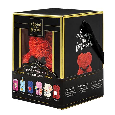 Rose Bear with Decorating Kit Red