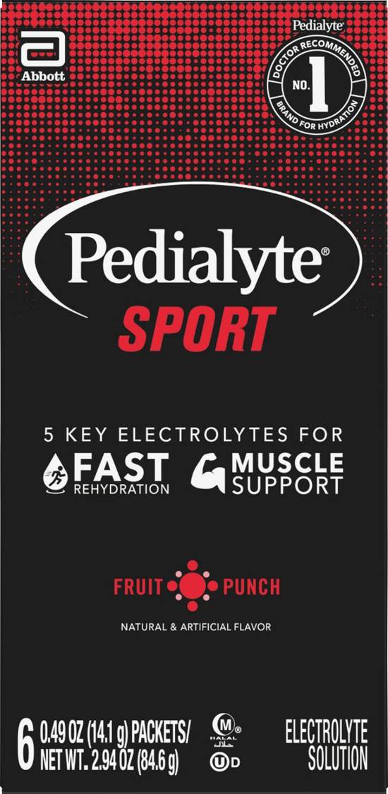 Pedialyte Fruit Punch Sport Electrolyte Solution (6 ct, 0.4 fl oz)