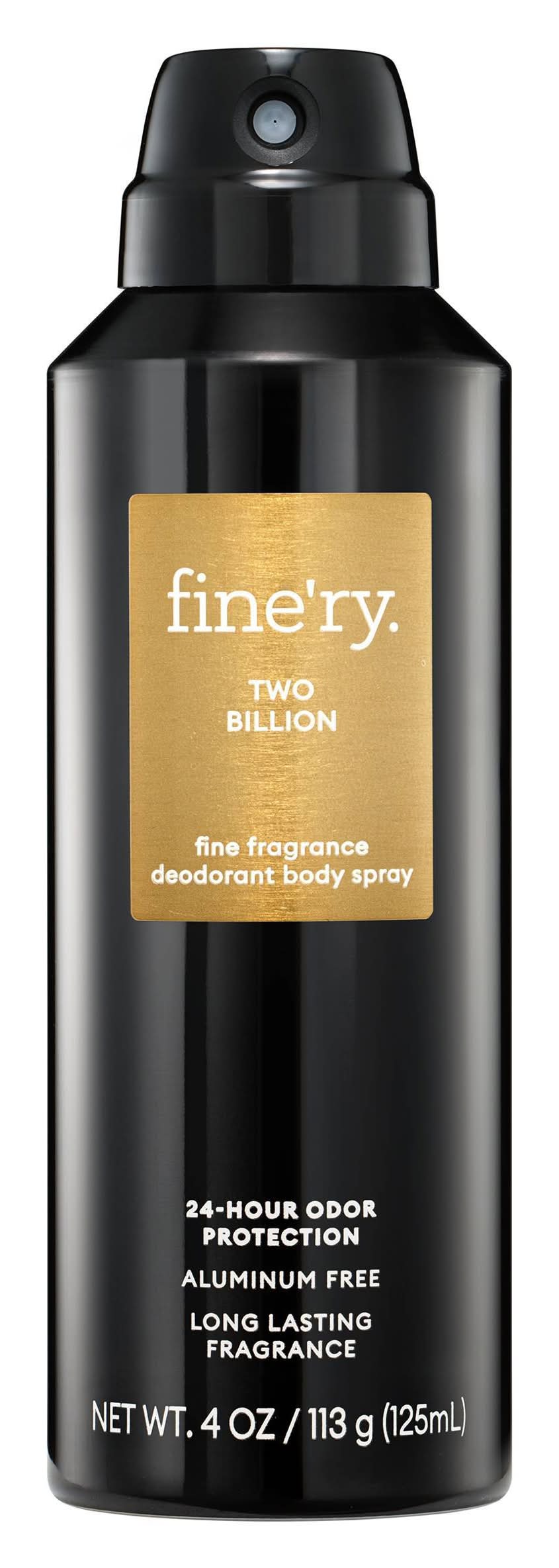 Fine'ry Two Billion Deodorant Body Spray, Men (4 oz)