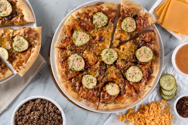 New School Cheeseburger Pizza