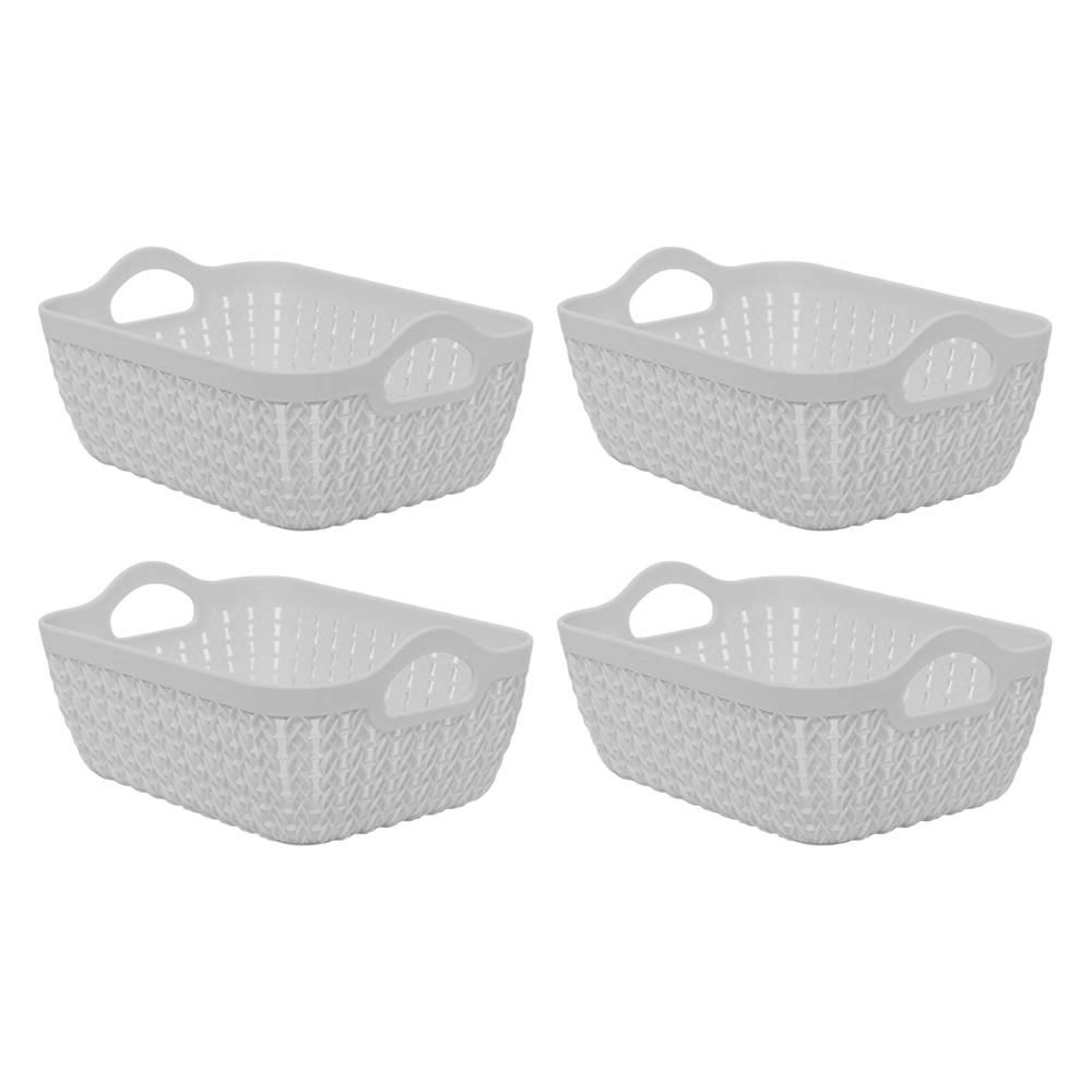 Miniso cestas grises chicas (set 4 piezas)