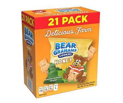 Delicious Farm Honey Bear Grahams Cookies, 21-Pack