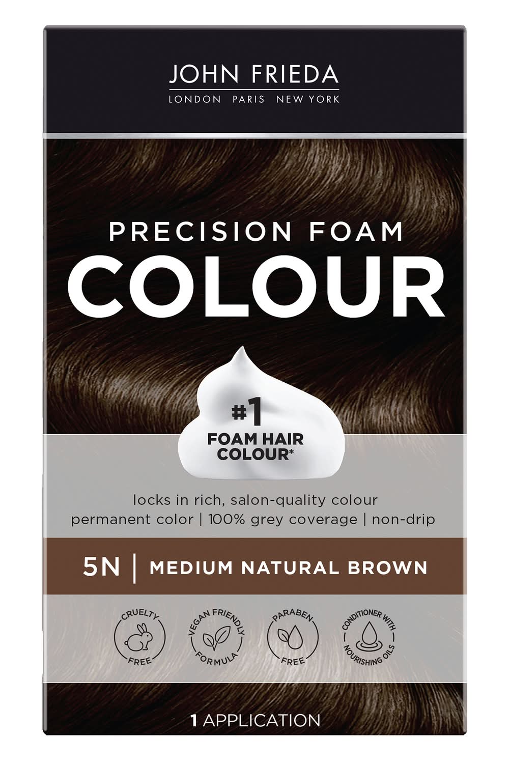 John Frieda Medium Natural Brown 5n Precision Foam Colour (8 oz)