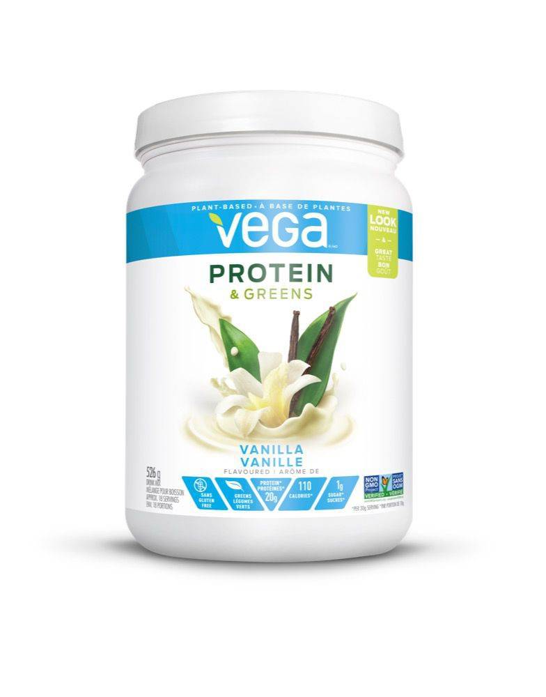 Vega Protein & Greens, Vanilla, Plant Protein (526 g)