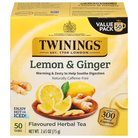Twinings Lemon & Ginger Tea (50 bags)