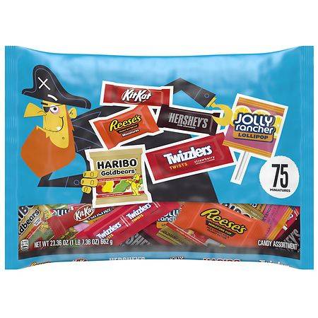 Hershey's Miniatures Assorted Flavored Halloween Candy Bag (23.36 oz, 75 ct)