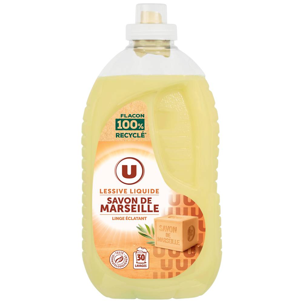 Les Produits U - Lessive liqide savon de marseille (1,5L)