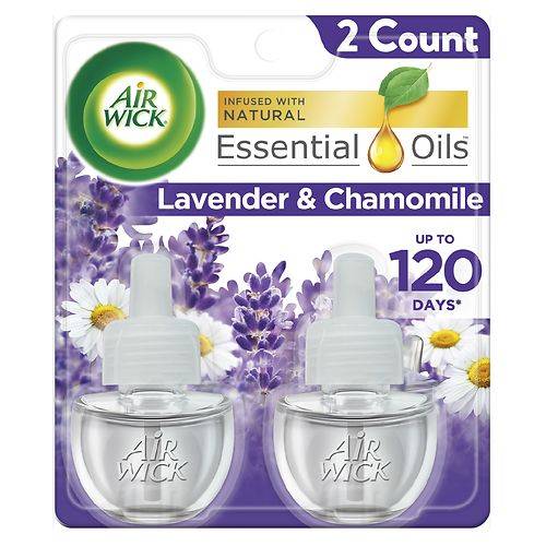 Air Wick Plug In Scented Oil with Essential Oils, Air Freshener Lavender and Chamomile - 0.67 fl oz x 2 pack