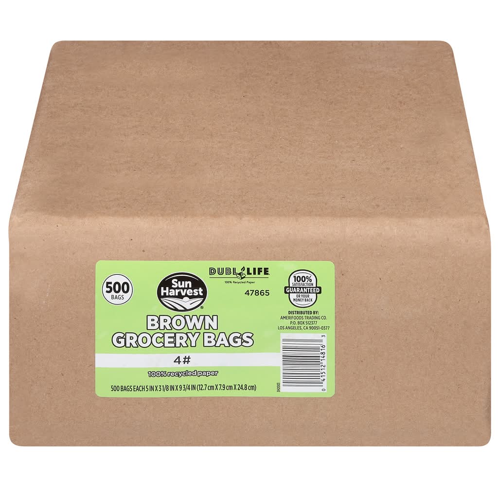 Sun Harvest Earth Friendly No.4 Brown Grocery Bags
