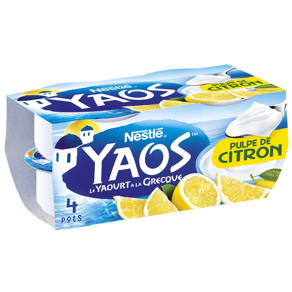 Nestlé - Yaos yaourt à la grecque citron (4 pièces)