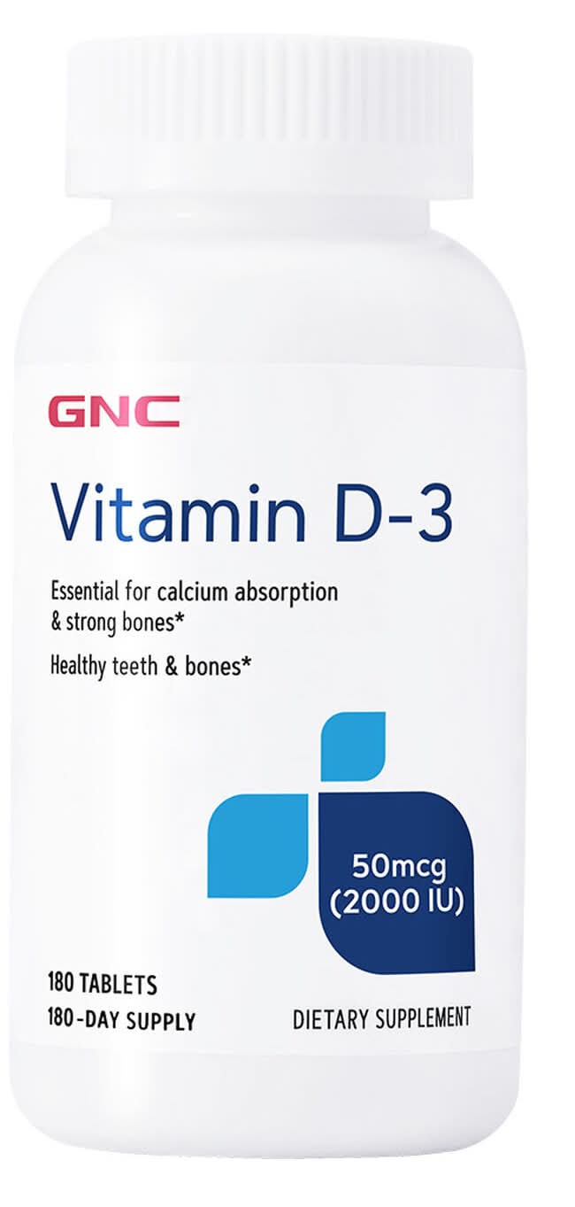 GNC 500 Mcg 2000 Iu Vitamin D-3 Tablets (180 ct)