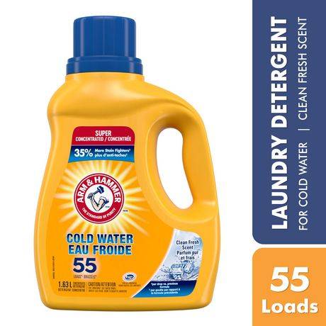 Arm & Hammer Cold Water Liquid Laundry Detergent, Clean Fresh (1.63 L)