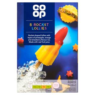 Co-op Rocket Lollies 8 x 58ml (464ml)