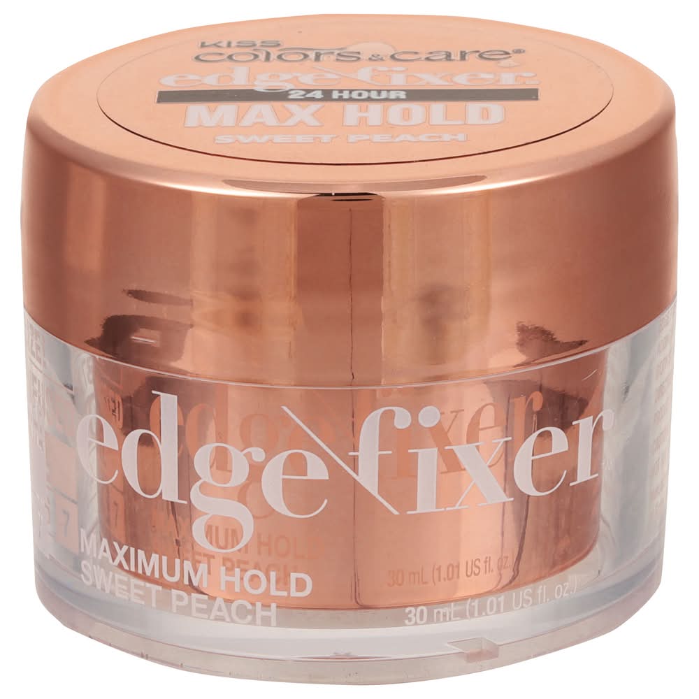 KISS Edge Fixer Maximum Hold Styling Hair Gel, Sweet Peach (1.01 fl oz)