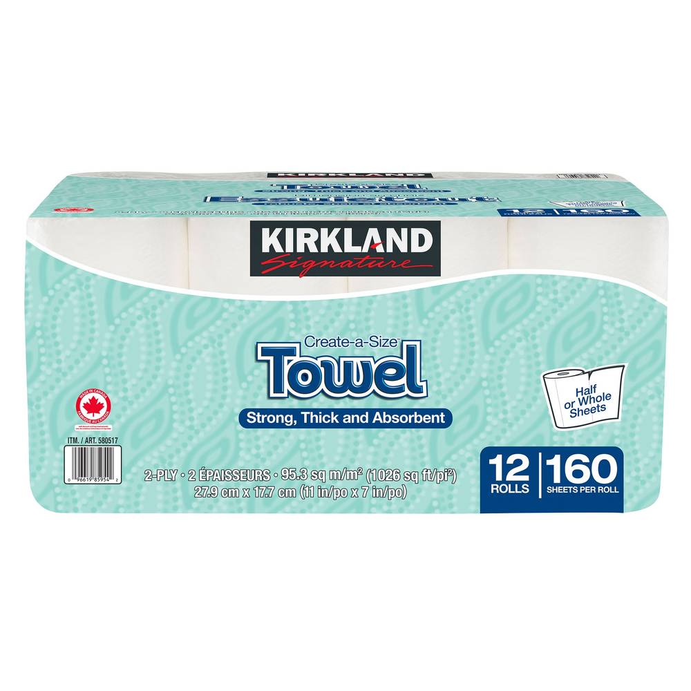 Kirkland Signature 2-Ply Paper Towels 12 X 160 Sheets