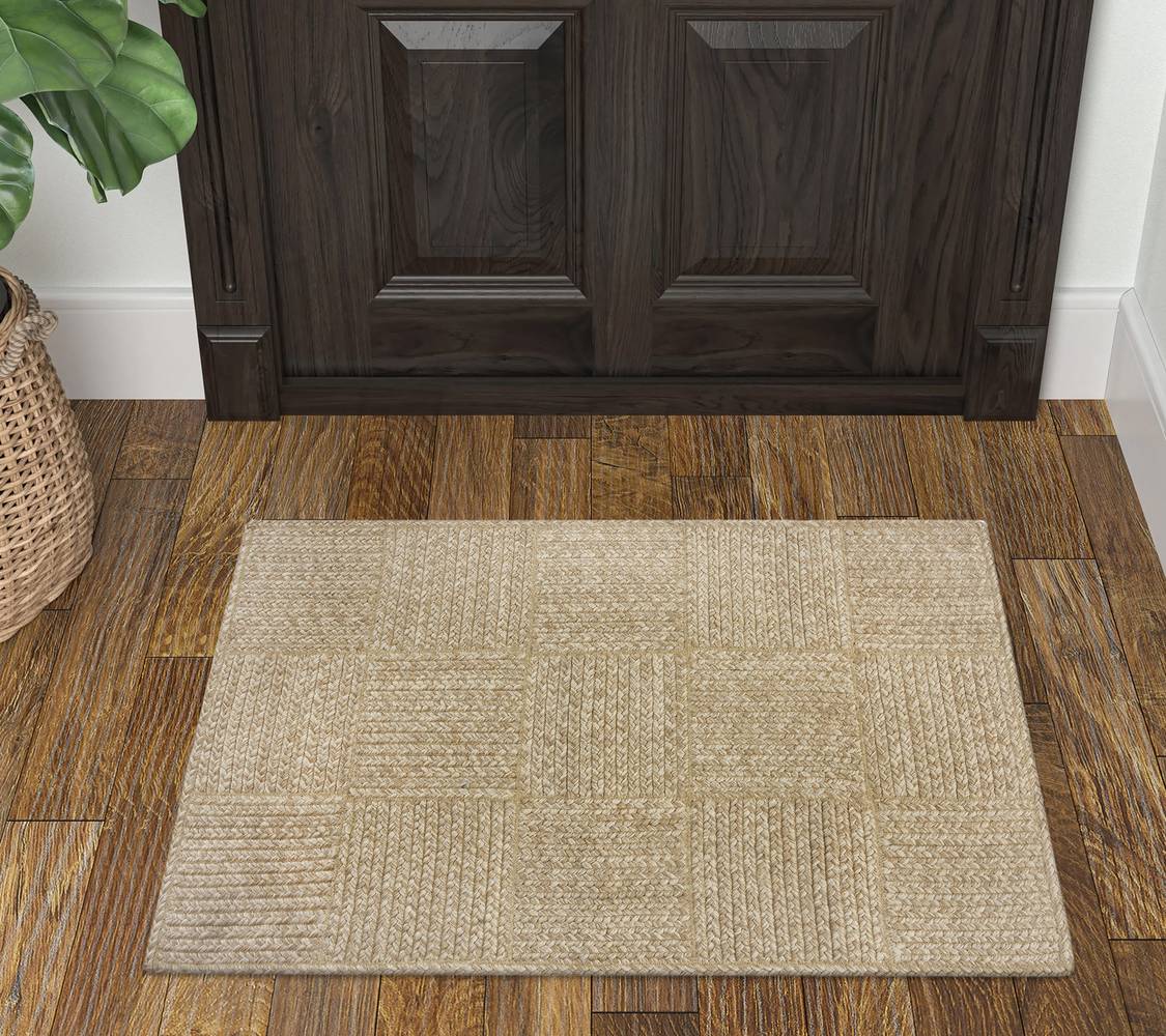 allen + roth 2 X 3 Braided Natural Indoor/Outdoor Geometric Farmhouse/Cottage Throw Rug | 31853