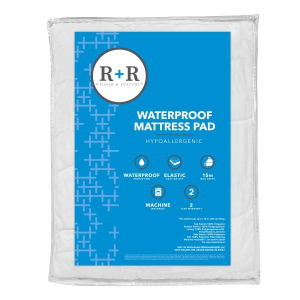 R+R Waterproof Mattress Pad, Queen