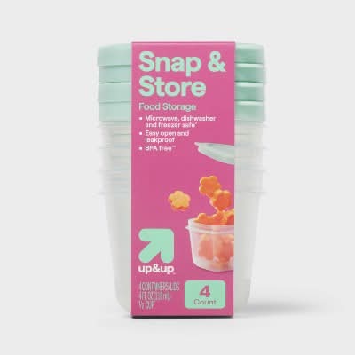 up&up Mini Square Half Cup Food Storage Containers (4 ct)