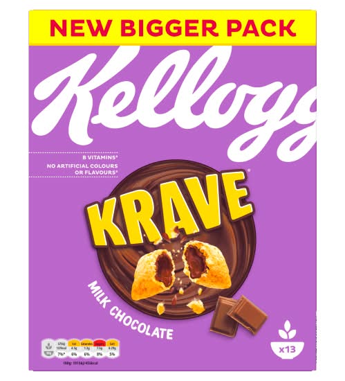 Kelloggs Krave Milk Chocolate Cereal (410g)