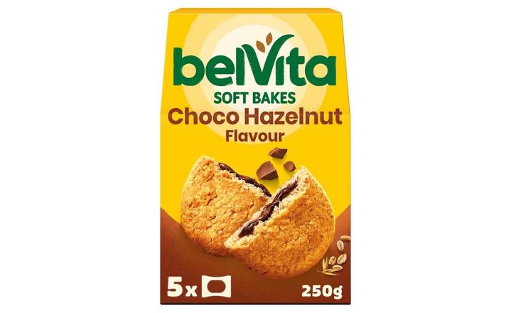 SAVE £1: Belvita Breakfast Biscuits Soft Bakes Filled Choco Hazelnut 5 x 50g (400118)