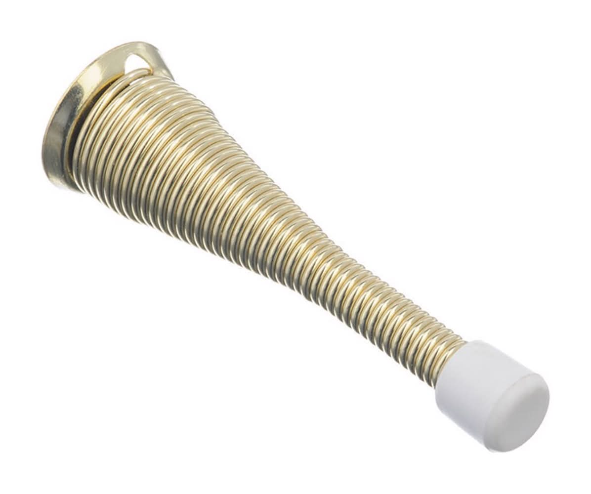 ACE 3 In. W Metal Bright Gold Spring Broad Base Door Stop Mounts To Door And Wall 1/8 In.