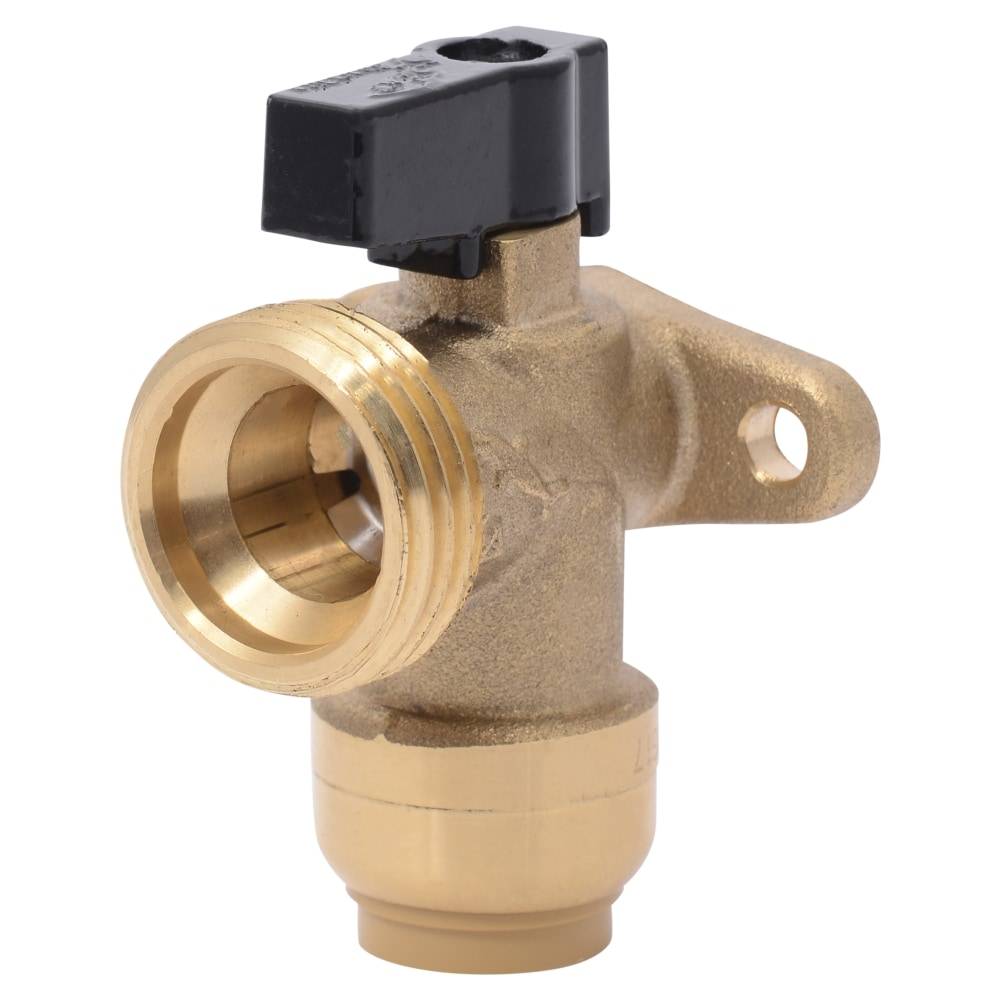 SharkBite 1/2-in Push-to-connect x 3/4-in Hose Thread Brass Quarter Turn Washing machine valve | 25560LFZ