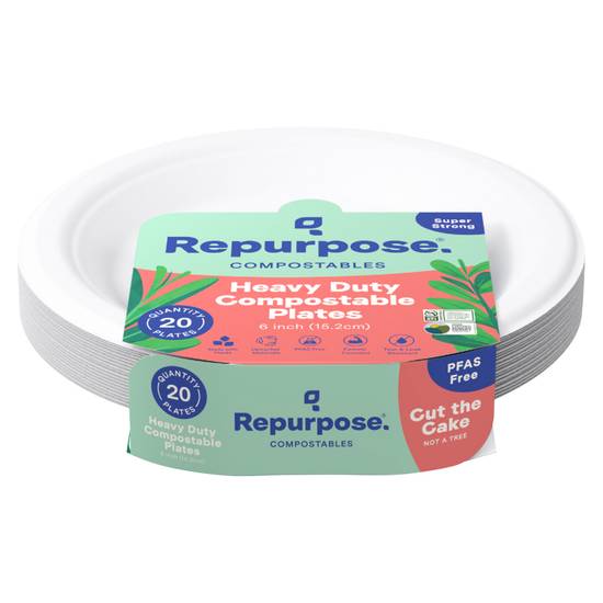 Repurpose 6 in Heavy Duty Compostable Plates (20 plates)