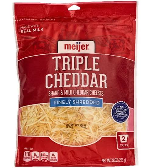 Meijer Finely Shredded Triple Cheddar Cheese (8 oz)