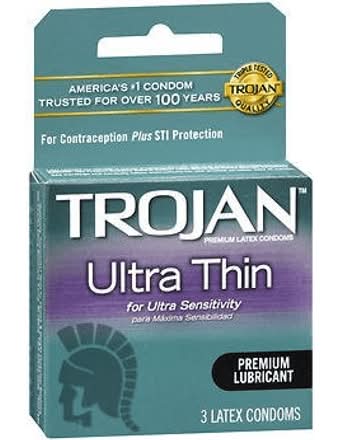 Trojan Sensitivity Ultra Thin Premium Lubricant Condoms - 3 CT