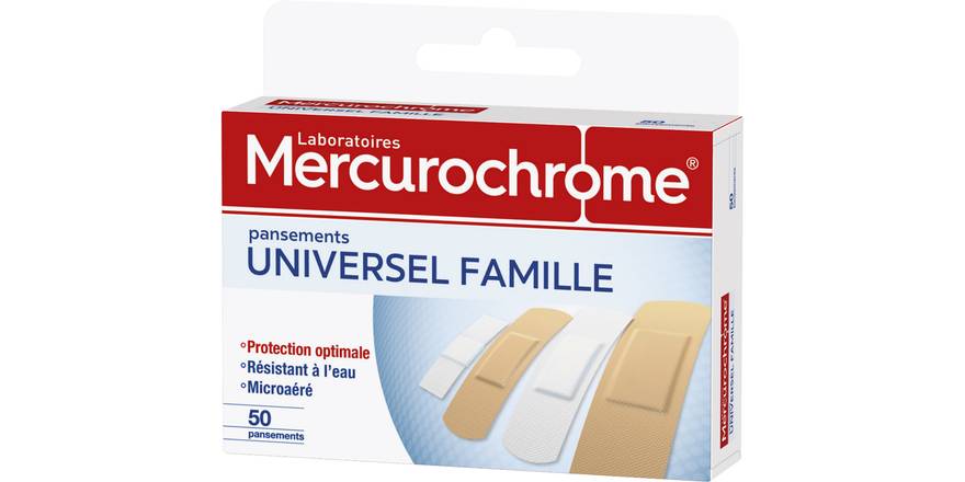 Mercurochrome - Pansements universel famille (50 pièces)